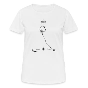 Poissons Signe du zodiaque Constellation d’étoiles Noir et gris - T-shirt respirant Femme - blanc - Devant - AI Model Female 172 dark (172cm)