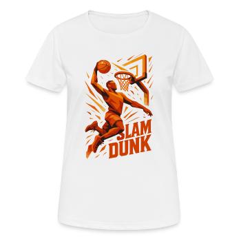Basketball Slam Dunk Throw Player Dunking Gift - Women's Breathable T-Shirt - white - Front - AI Model Female 172 dark (172cm)