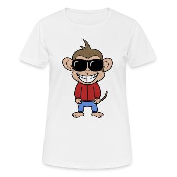 Sportlicher Affe im Jogginganzug - Frauen T-Shirt atmungsaktiv - Weiß - Vorne - AI Model Female 172 dark (172cm)
