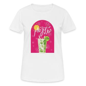 Mojito - Frauen T-Shirt atmungsaktiv - Weiß - Vorne - AI Model Female 172 dark (172cm)