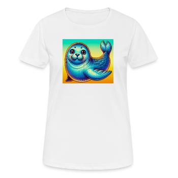 Siegel - Frauen T-Shirt atmungsaktiv - Weiß - Vorne - AI Model Female 172 dark (172cm)