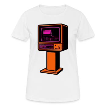 Retro-Future TV - Frauen T-Shirt atmungsaktiv - Weiß - Vorne - AI Model Female 172 dark (172cm)