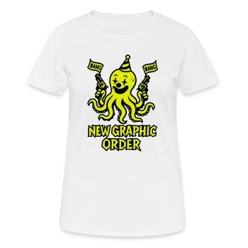 New Graphic Order Krake - Frauen T-Shirt atmungsaktiv - Weiß - Vorne - AI Model Female 172 dark (172cm)