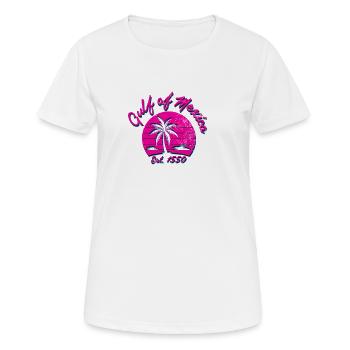 Sensation de printemps tropical avec des palmiers - T-shirt respirant Femme - blanc - Devant - AI Model Female 172 dark (172cm)