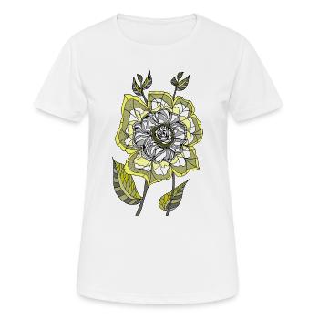 Abstraktes Rosa in Gelb- und Grautönen - Frauen T-Shirt atmungsaktiv - Weiß - Vorne - AI Model Female 172 dark (172cm)