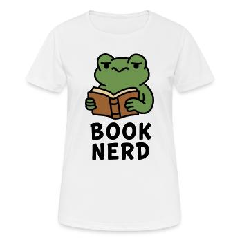 Wise Frog Lecture Livre Imprimer - T-shirt respirant Femme - blanc - Devant - AI Model Female 172 dark (172cm)