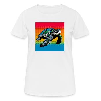 tortue - T-shirt respirant Femme - blanc - Devant - AI Model Female 172 dark (172cm)