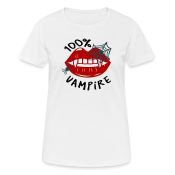 Spider web with lip motif - Women's Breathable T-Shirt - white - Front - AI Model Female 172 dark (172cm)