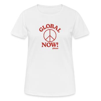 Friede - Frauen T-Shirt atmungsaktiv - Weiß - Vorne - AI Model Female 172 dark (172cm)