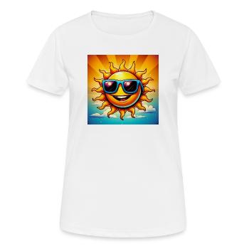 Sonne - Frauen T-Shirt atmungsaktiv - Weiß - Vorne - AI Model Female 172 dark (172cm)