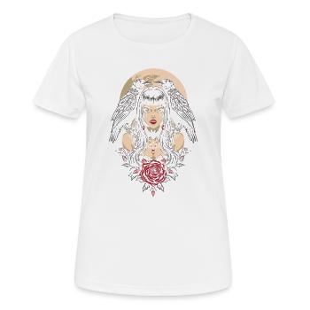 Gothic Mädchen mit Krähen Geschenk - Frauen T-Shirt atmungsaktiv - Weiß - Vorne - AI Model Female 172 dark (172cm)