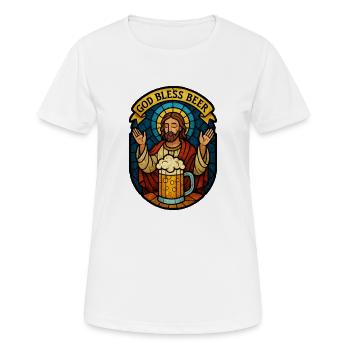 God Bless Beer - T-shirt respirant Femme - blanc - Devant - AI Model Female 172 dark (172cm)