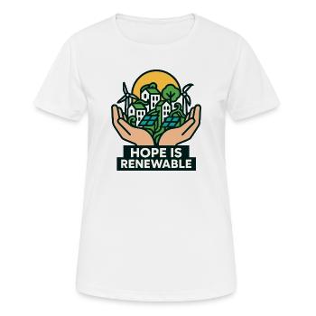 Hoffnung ist erneuerbar - Frauen T-Shirt atmungsaktiv - Weiß - Vorne - AI Model Female 172 dark (172cm)