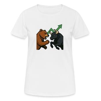 Bären und Bullen Kampf Chart - Frauen T-Shirt atmungsaktiv - Weiß - Vorne - AI Model Female 172 dark (172cm)