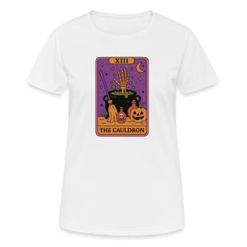 XIII Halloween Tarotkarte Der Kessel - Frauen T-Shirt atmungsaktiv - Weiß - Vorne - AI Model Female 172 dark (172cm)