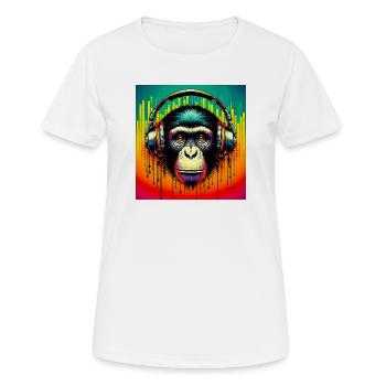 Singe chimpanzé - T-shirt respirant Femme - blanc - Devant - AI Model Female 172 dark (172cm)