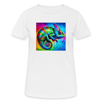 caméléon - T-shirt respirant Femme - blanc - Devant - AI Model Female 172 dark (172cm)