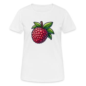 Litchi Illustrée Éclatant - T-shirt respirant Femme - blanc - Devant - AI Model Female 172 dark (172cm)