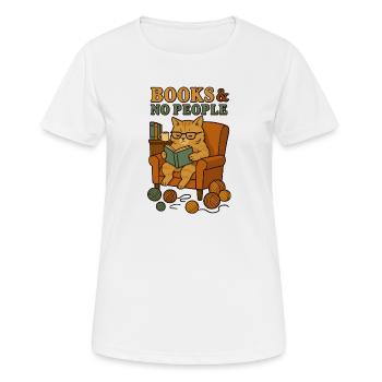 Katzenleser im gemütlichen Sessel - Frauen T-Shirt atmungsaktiv - Weiß - Vorne - AI Model Female 172 dark (172cm)