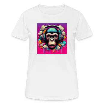 Schimpansen-Affe - Frauen T-Shirt atmungsaktiv - Weiß - Vorne - AI Model Female 172 dark (172cm)