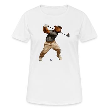Pitbull Golfspieler - Frauen T-Shirt atmungsaktiv - Weiß - Vorne - AI Model Female 172 dark (172cm)