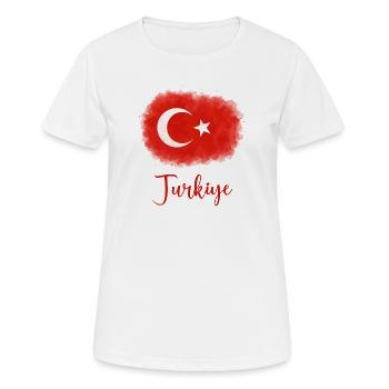 Türkei Fahne - Frauen T-Shirt atmungsaktiv - Weiß - Vorne - AI Model Female 172 dark (172cm)