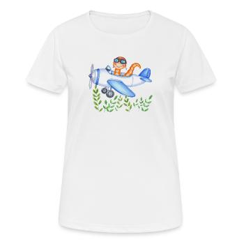Earthworm pilot saves the world - Women's Breathable T-Shirt - white - Front - AI Model Female 172 dark (172cm)