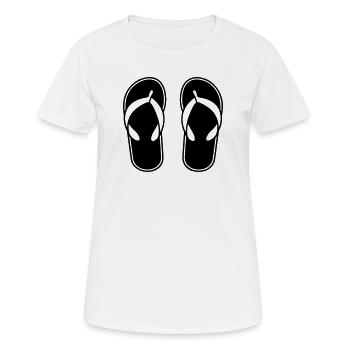 Sandales - T-shirt respirant Femme - blanc - Devant - AI Model Female 172 dark (172cm)