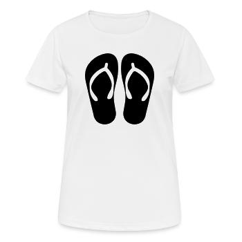 tongs - T-shirt respirant Femme - blanc - Devant - AI Model Female 172 dark (172cm)