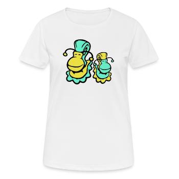 2 escargots coquille d'escargot enfant papa maman famille - T-shirt respirant Femme - blanc - Devant - AI Model Female 172 dark (172cm)