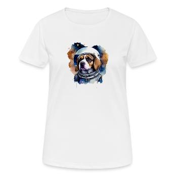 Chien Astronaute Dans L' Espace - T-shirt respirant Femme - blanc - Devant - AI Model Female 172 dark (172cm)