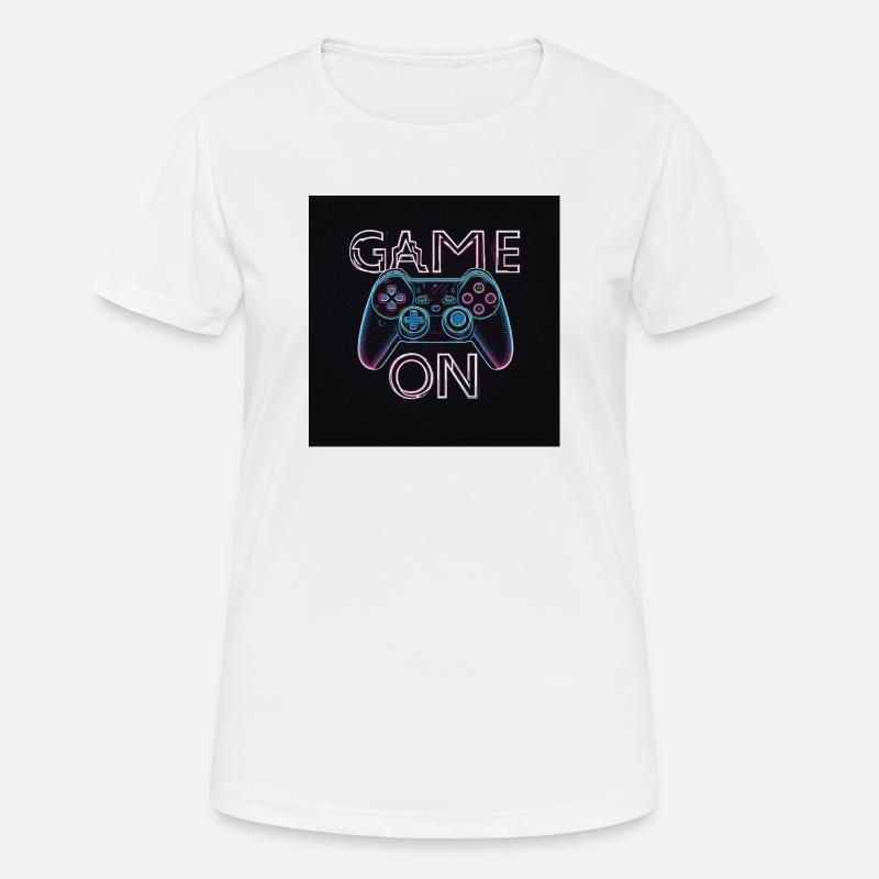 Neon Gaming Controller Design - Women's Breathable T-Shirt - white
