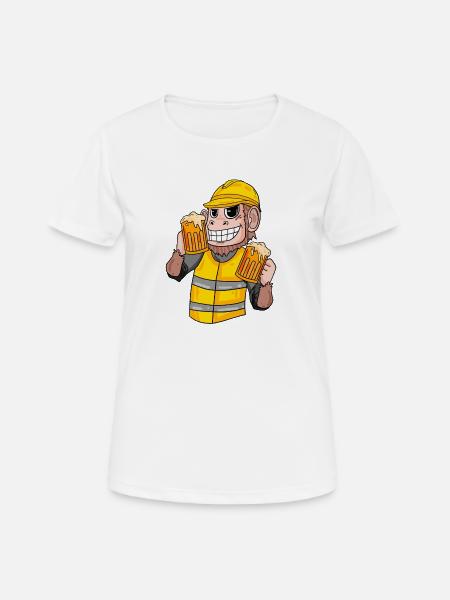 Bauarbeiter Affe mit Bier - Frauen T-Shirt atmungsaktiv - Weiß