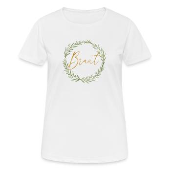 Elegantes Braut-Design mit Lorbeerkranz - Frauen T-Shirt atmungsaktiv - Weiß - Vorne - AI Model Female 172 dark (172cm)