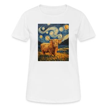 Highland Cow - Frauen T-Shirt atmungsaktiv - Weiß - Vorne - AI Model Female 172 dark (172cm)