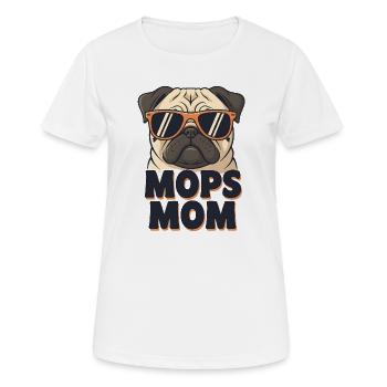 Maman carlin, lunettes de soleil qui disent Maman du chien - T-shirt respirant Femme - blanc - Devant - AI Model Female 172 dark (172cm)