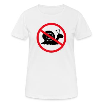 Panneau d'interdiction d'escargots sans préavis - T-shirt respirant Femme - blanc - Devant - AI Model Female 172 dark (172cm)