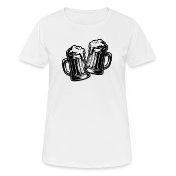 Bier Anstoßen Prost - Frauen T-Shirt atmungsaktiv - Weiß - Vorne - AI Model Female 172 dark (172cm)