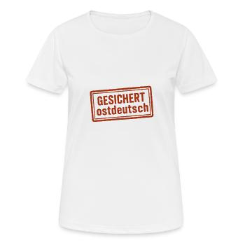Sécurisé pour l’Allemagne de l’Est - T-shirt respirant Femme - blanc - Devant - AI Model Female 172 dark (172cm)