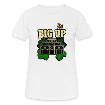 Reggae Big Up Soundsystem - T-shirt respirant Femme - blanc - Devant - AI Model Female 172 dark (172cm)