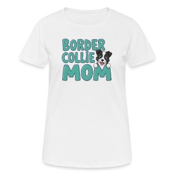 Maman Border Collie – Maman de chien avec du cœur - T-shirt respirant Femme - blanc - Devant - AI Model Female 172 dark (172cm)