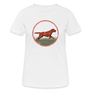 Running hunting dog nature motif - foxred Labrador - Women's Breathable T-Shirt - white - Front - AI Model Female 172 dark (172cm)