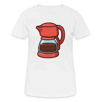 coffee pot - Women's Breathable T-Shirt - white - Front - AI Model Female 172 dark (172cm)
