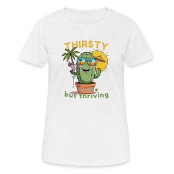 Cactus Vibes – Dry, Cool & Alive - Women's Breathable T-Shirt - white - Front - AI Model Female 172 dark (172cm)