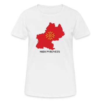 Map of the Midi-Pyrénées - Women's Breathable T-Shirt - white - Front - AI Model Female 172 dark (172cm)