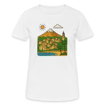 Paysage urbain coloré de Tenerife - T-shirt respirant Femme - blanc - Devant - AI Model Female 172 dark (172cm)