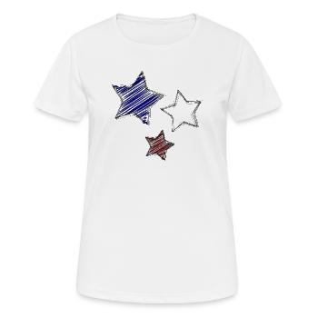 Colorful stars with dynamic tracings - Women's Breathable T-Shirt - white - Front - AI Model Female 172 dark (172cm)