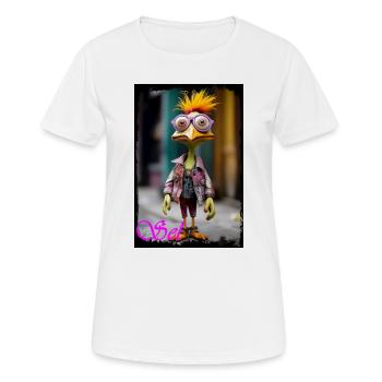 Ausgezeichneter Vogel Puppe mit Nerd-Style - Frauen T-Shirt atmungsaktiv - Weiß - Vorne - AI Model Female 172 dark (172cm)
