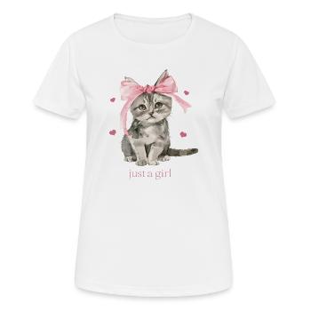 Just a Girl Coquette Shirt | Girly Top in Pink - Women's Breathable T-Shirt - white - Front - AI Model Female 172 dark (172cm)