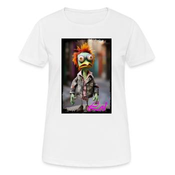 Expressive slapstick duck character doll punk - Women's Breathable T-Shirt - white - Front - AI Model Female 172 dark (172cm)